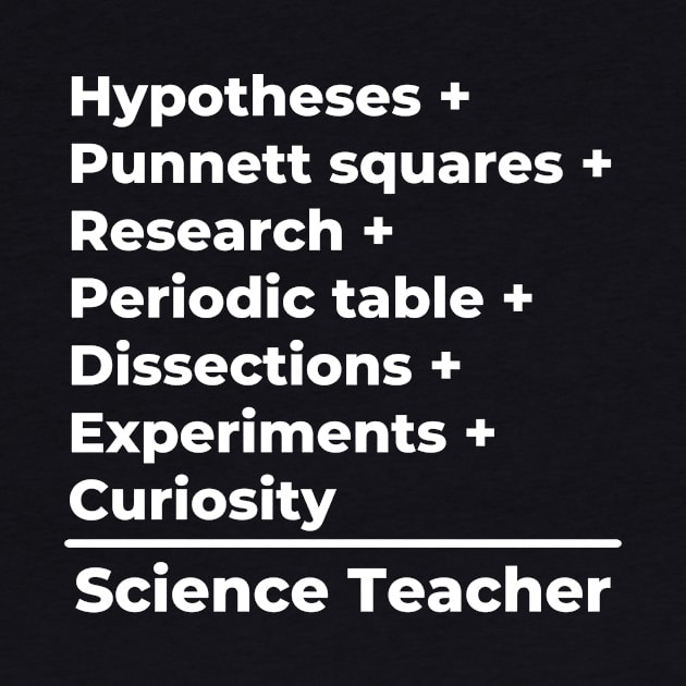 Science Teacher Equation - white text by PerlerTricks